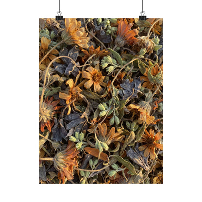 Spring Dried Flowers Japanese Pattern Wall Art Print | Warm Decor Art Print