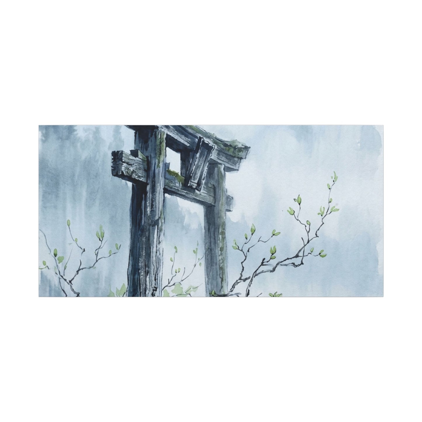 Torii Gate Canvas Art | Spring Zen Sumi E Art