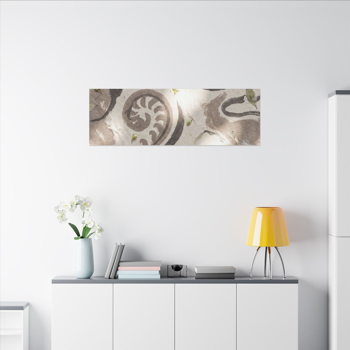 Dappled Ink Brushstroke Canvas Art - Japandi Ma