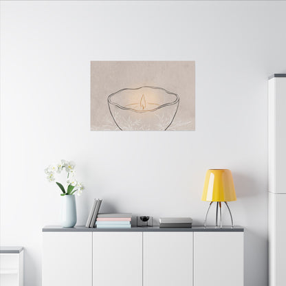 Ceramic Bowl Minimal Line Canvas Art | Neutral Japandi Art