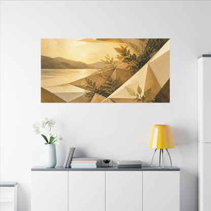 Golden Hour Paper Fold Canvas Art - Japandi Ma