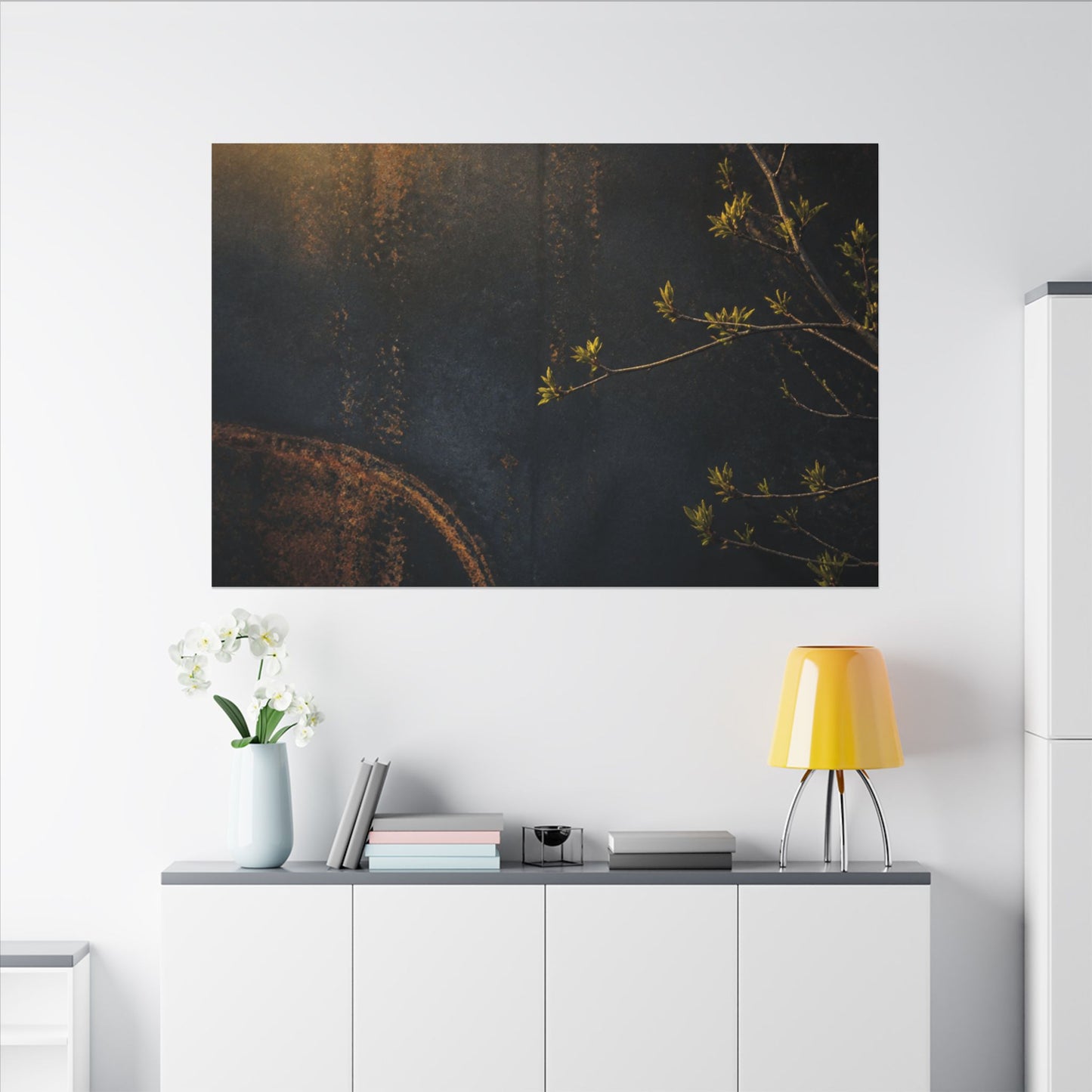 Spring Rust Patina Dark Texture Canvas Art | Moody Decor