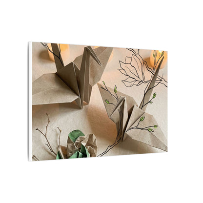 Paper Fold Spring Canvas Art | Japandi Earthy Design