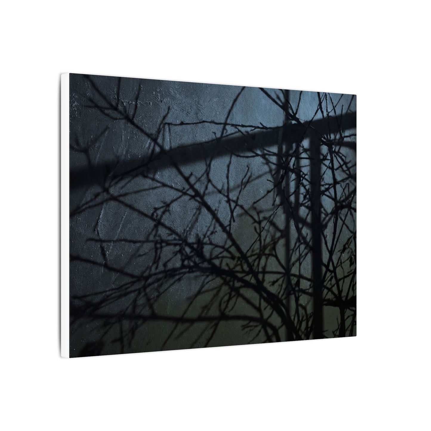 Moonlight Shadow Play Canvas Art - Dark Japandi Shibui