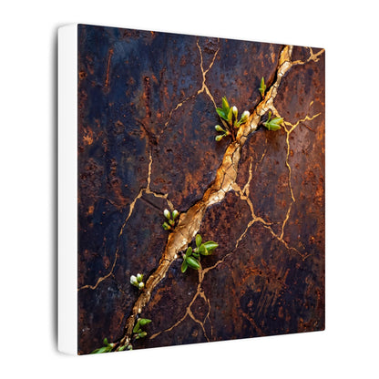 Rust Patina Spring Canvas Art | Kintsugi Resilient Design