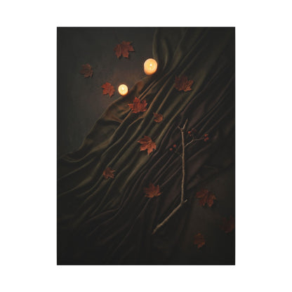 Autumn Silk Drape Moody Minimal Canvas Art | Moody Decor
