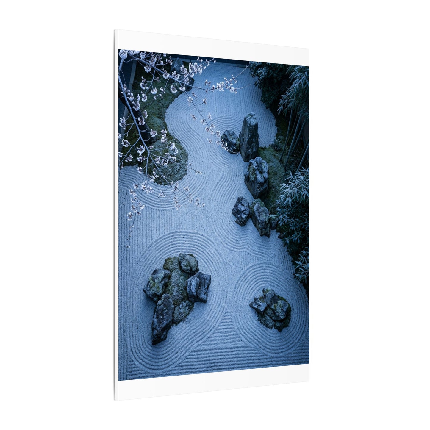 Contemplative Cherry Blossom Canvas Art - Karesansui Zen