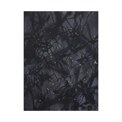 Shadow Play Spring Canvas Art | Dark Japandi Atmospheric Design