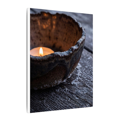 Atmospheric Ceramic Bowl Canvas Art - Moody Minimal Dark Japandi