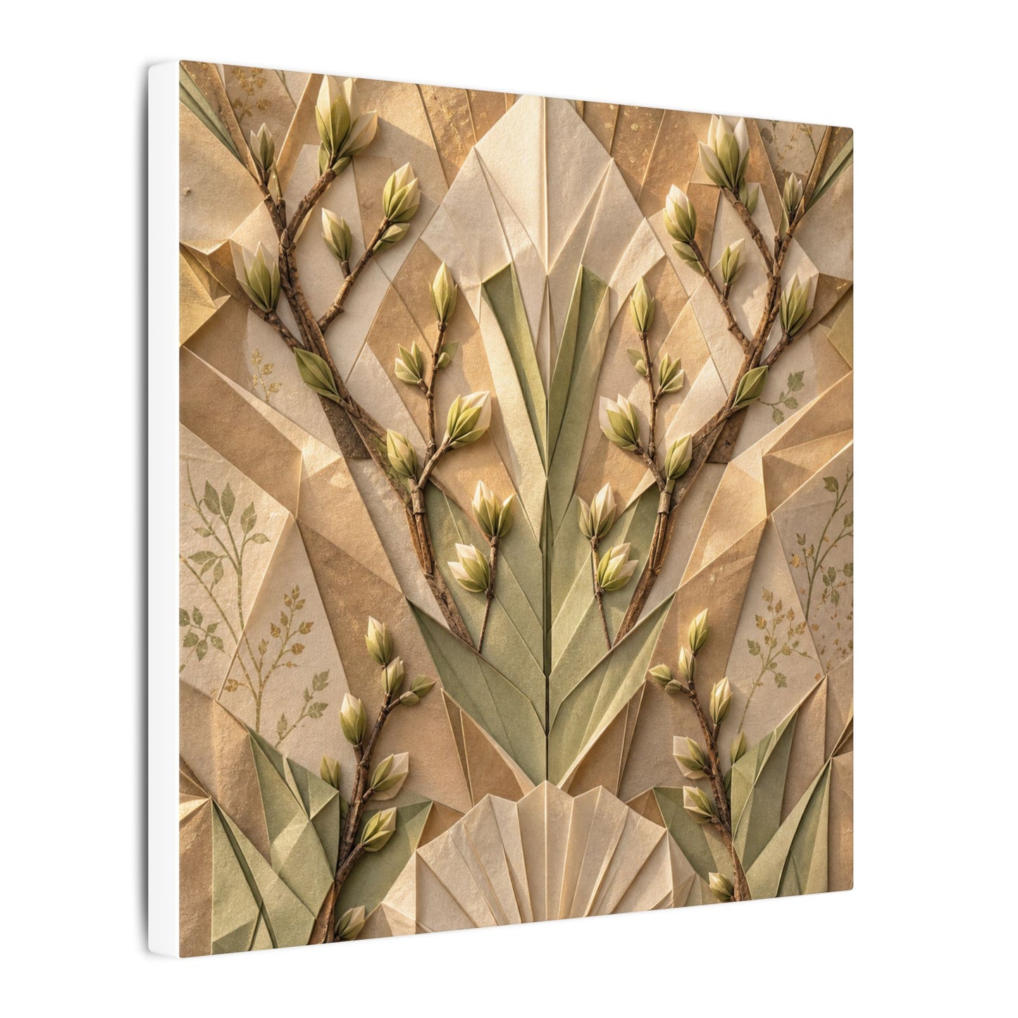 Kanso Paper Fold Canvas Art - Japandi Japanese Pattern