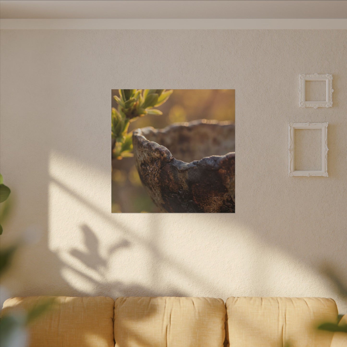 Golden Hour Ceramic Bowl Canvas Art - Dark Japandi Ma