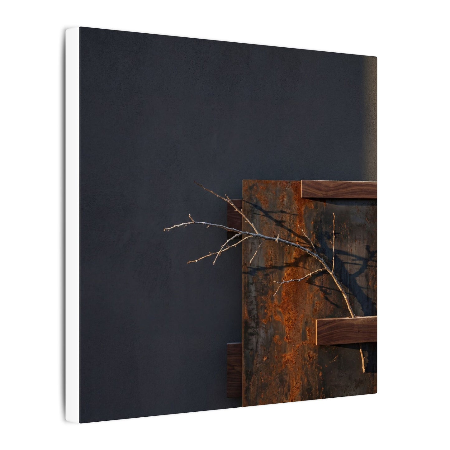 Ma Rust Patina Canvas Art - Dark Japandi Dark Texture
