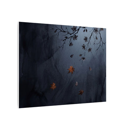 Autumn Cherry Blossom Charcoal Ink Canvas Art | Atmospheric Decor