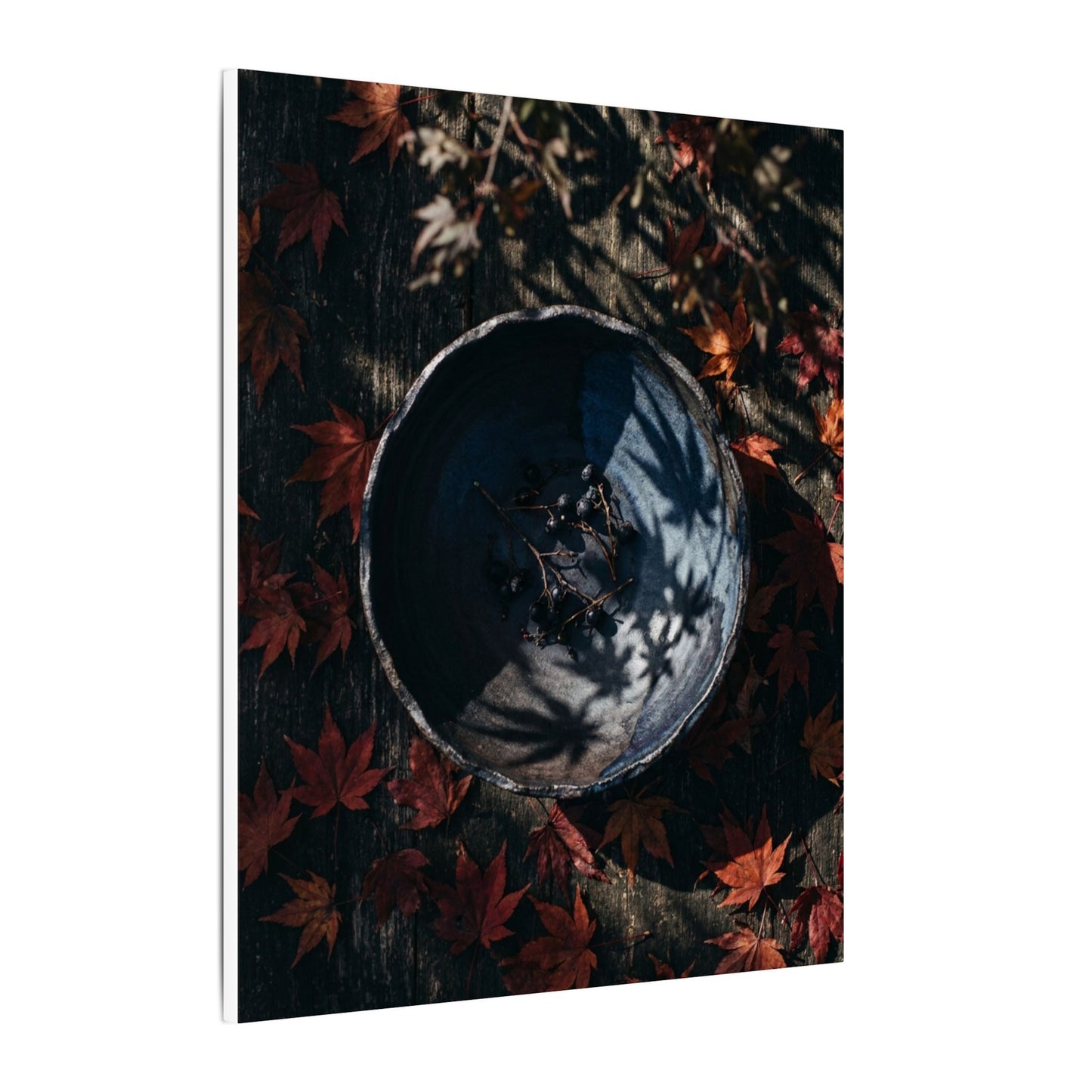 Autumn Ceramic Bowl Shadow Zen Canvas Art | Bold Decor