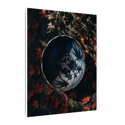 Autumn Ceramic Bowl Shadow Zen Canvas Art | Bold Decor