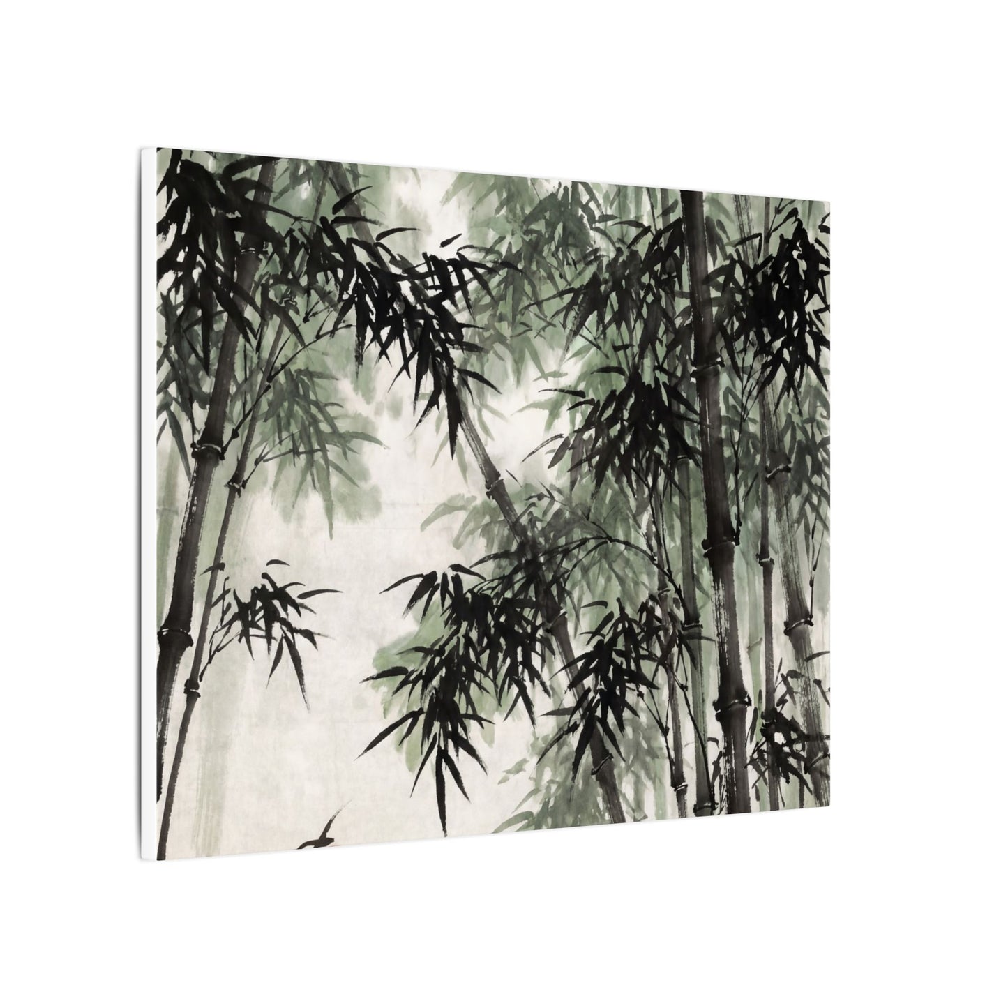 Zen Bamboo Grove in Overcast | Sumi E Canvas Art