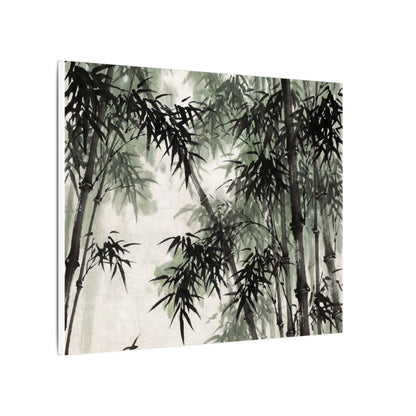 Zen Bamboo Grove in Overcast | Sumi E Canvas Art