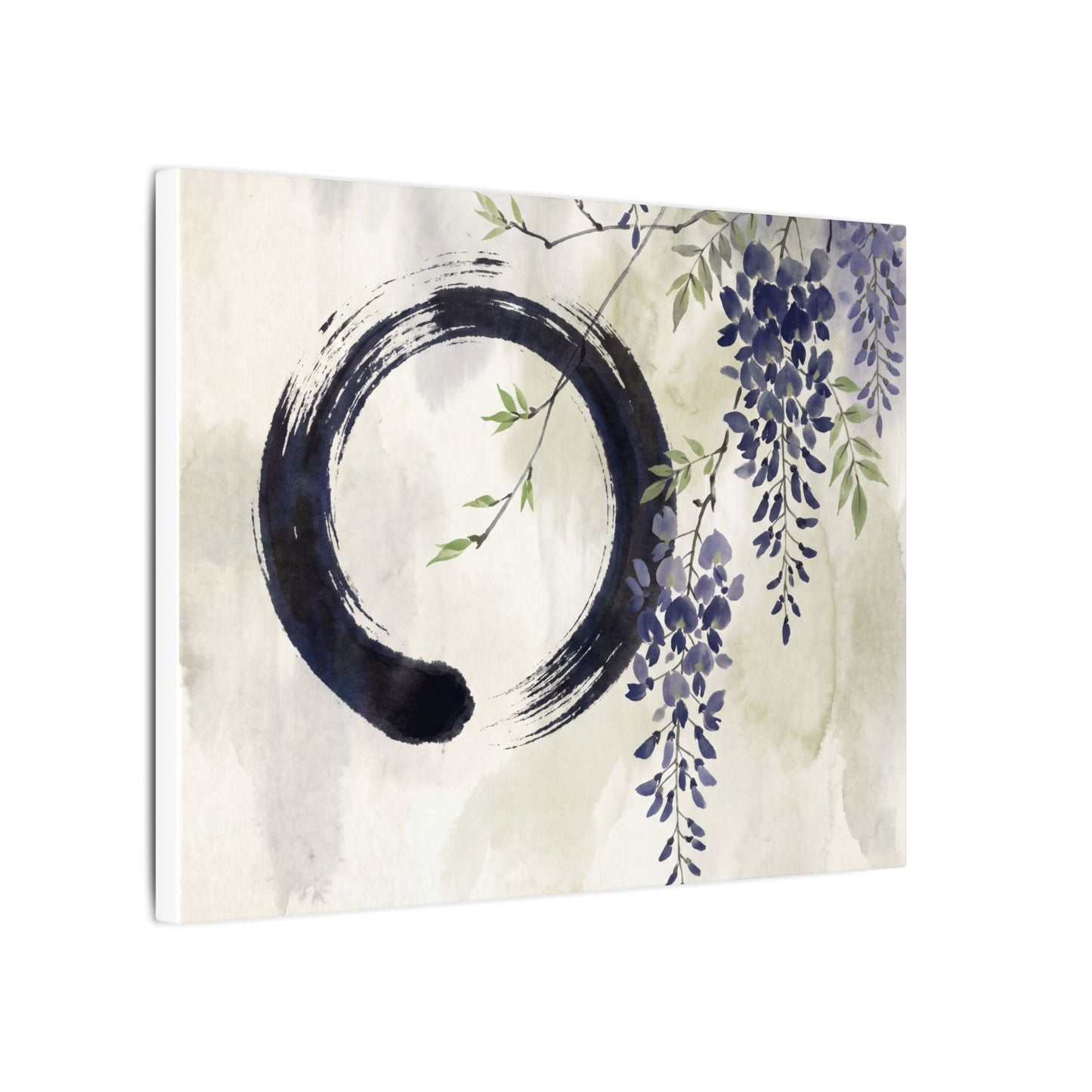 Wisteria Enso Canvas Art | Serene Zen Art