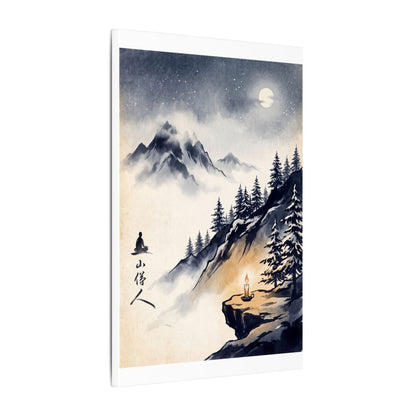 Mountain Mist Canvas Art | Winter Zen Ukiyo E Inspired Art