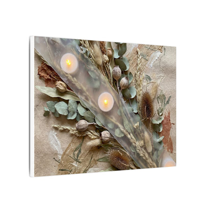 Candlelight Dried Flowers Canvas Art - Japandi Kanso