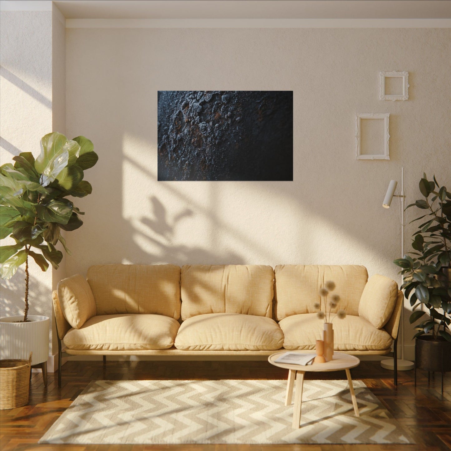 Rust Patina Canvas Art | Winter Dark Japandi Shadow Zen Art