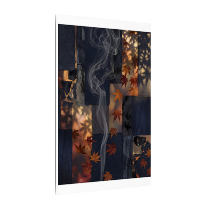 Luxurious Incense Smoke Canvas Art - Dark Texture Dark Japandi