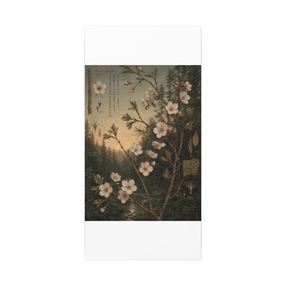 Spring Cherry Blossom Herbarium Canvas Art | Nostalgic Decor