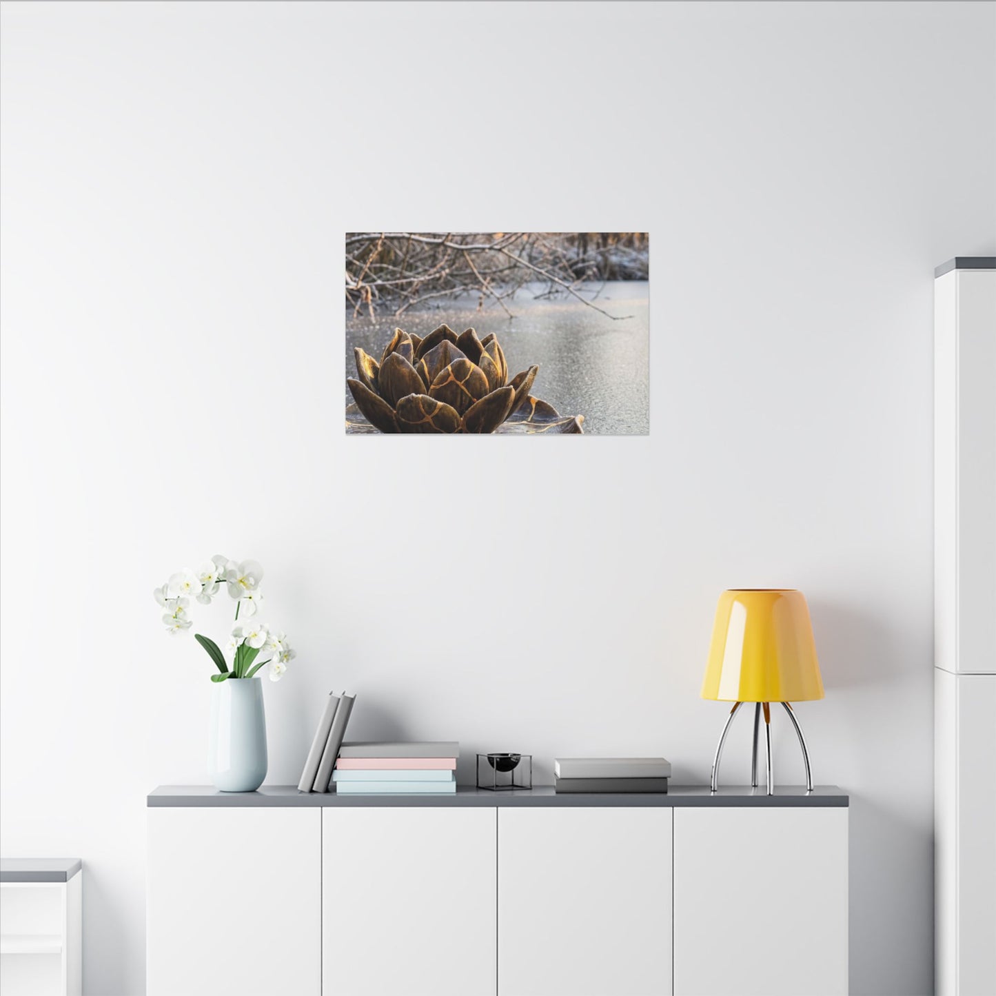 Lotus Flower Gold Repair Canvas Art | Beautiful Kintsugi Art