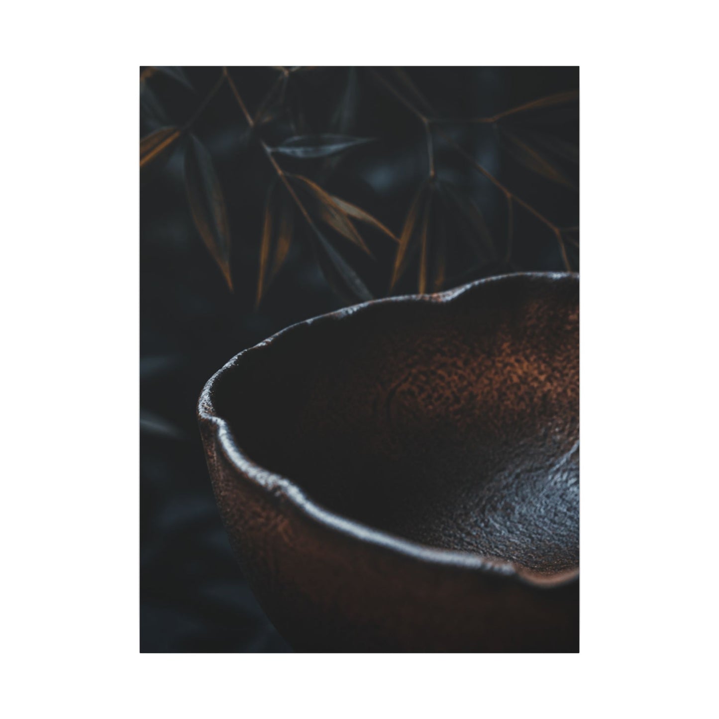 Luxurious Ceramic Bowl Canvas Art - Shadow Zen Dark Japandi