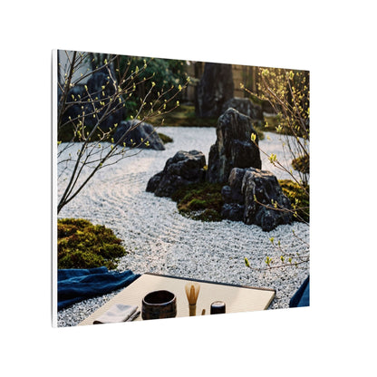 Zen Tea Ceremony in Golden Hour | Karesansui Canvas Art
