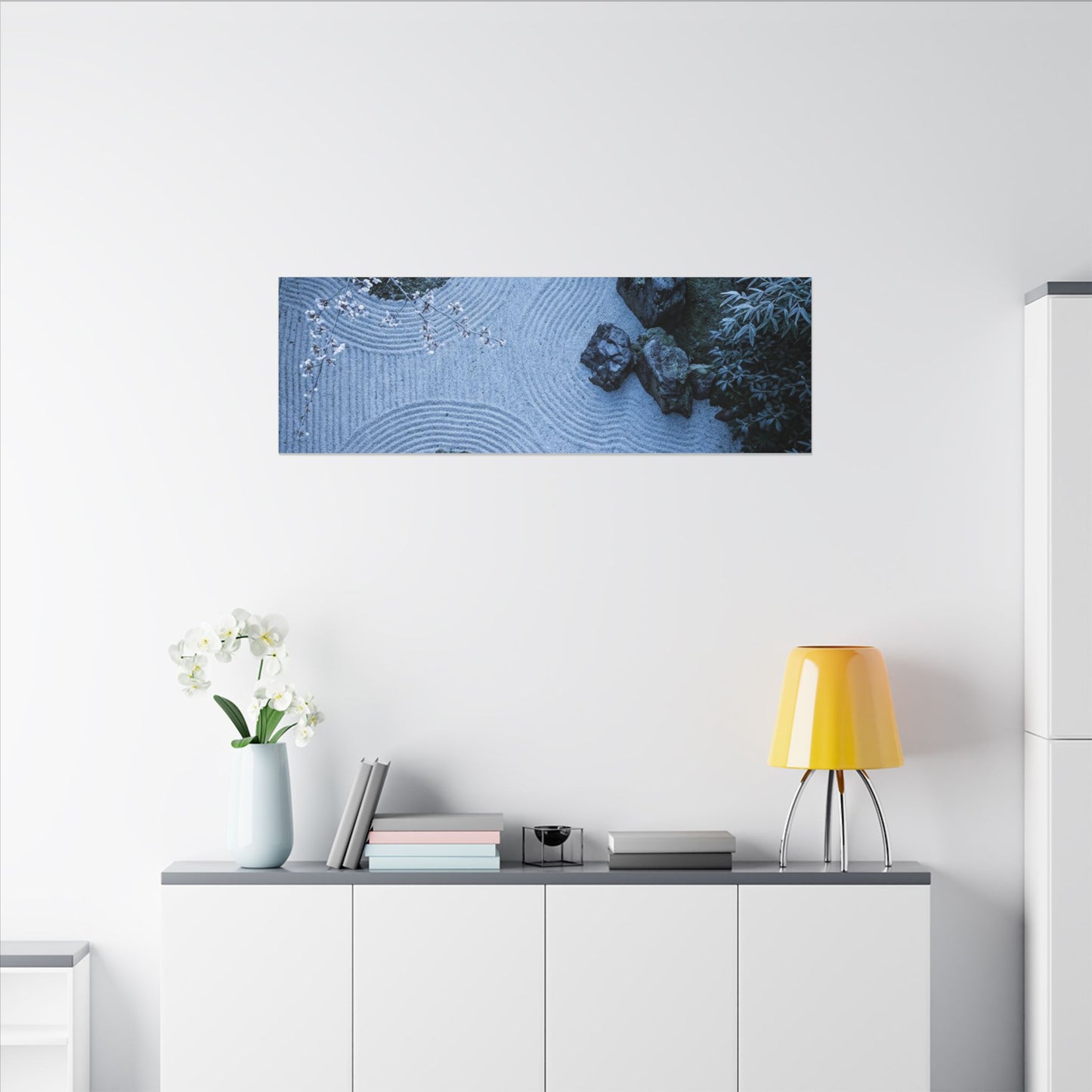 Contemplative Cherry Blossom Canvas Art - Karesansui Zen