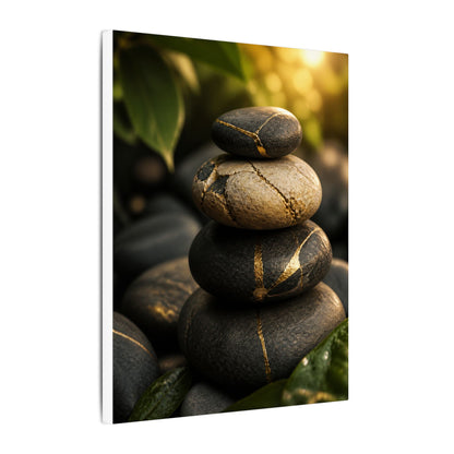 Summer River Stones Broken Beauty Canvas Art | Healing Decor
