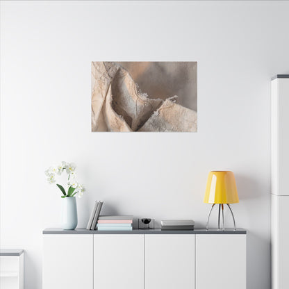 Japandi Paper Fold in Candlelight | Watercolor Canvas Art