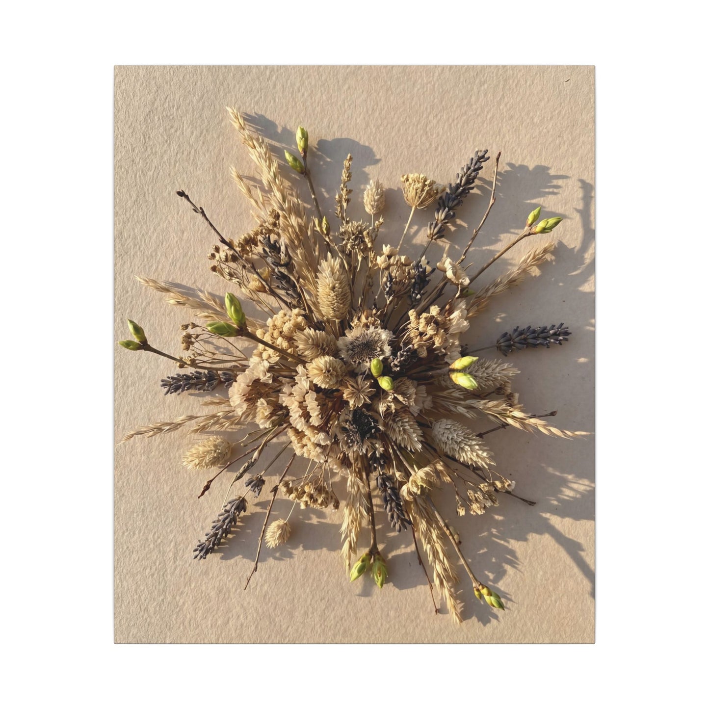 Dried Flowers Spring Canvas Art | Japandi Earthy Design