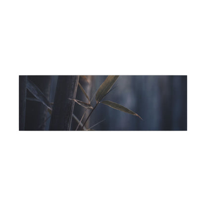 Dark Japandi Bamboo Grove in Dawn | Moody Minimal Canvas Art