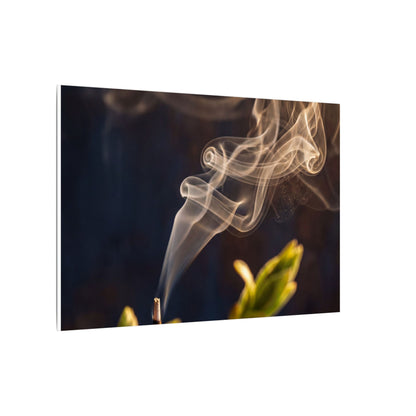 Incense Smoke Spring Canvas Art | Dark Japandi Atmospheric Design