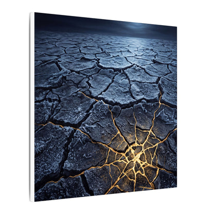 Moonlight Cracked Earth Canvas Art - Kintsugi Mono No Aware