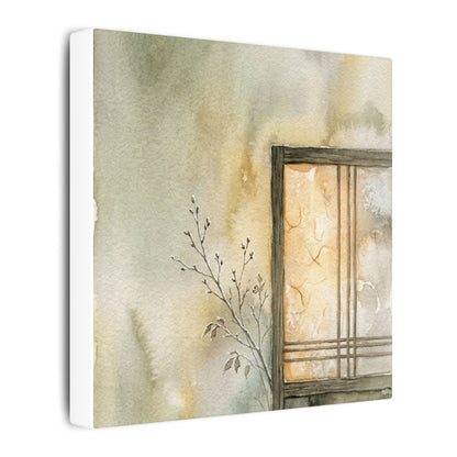 Ma Shoji Screen Canvas Art - Japandi Watercolor
