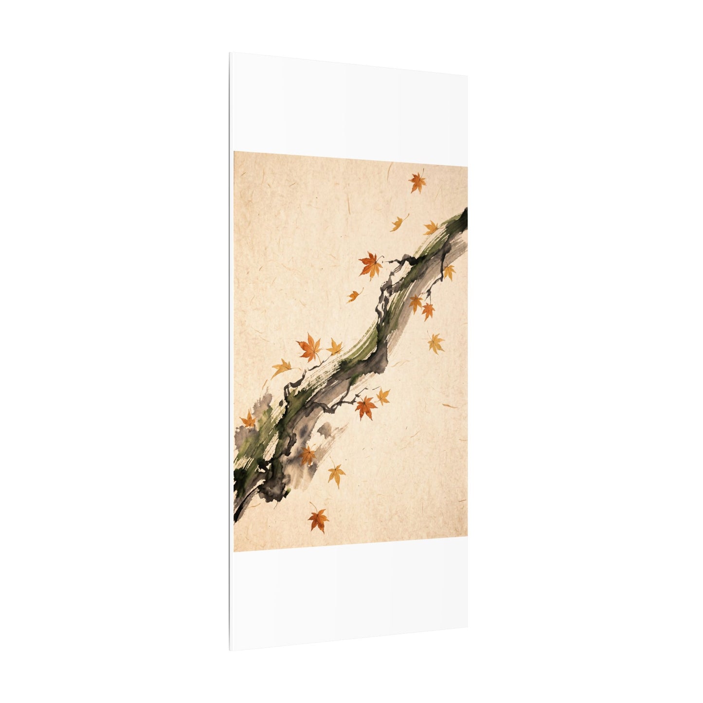 Ink Brushstroke Autumn Canvas Art | Zen Calm Design
