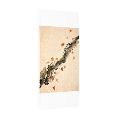 Ink Brushstroke Autumn Canvas Art | Zen Calm Design