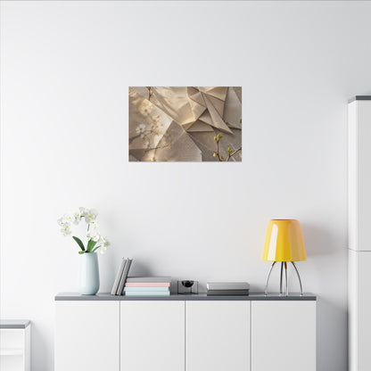 Golden Hour Paper Fold Canvas Art - Japandi Fukinsei