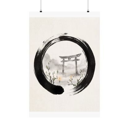 Spring Torii Gate Enso Wall Art Print | Calm Decor Art Print