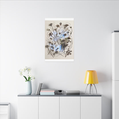 Dried Flowers Minimal Line Canvas Art | Elegant Japandi Art