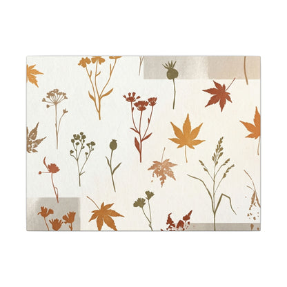 Autumn Dried Flowers Japanese Pattern Canvas Art | Elegant Decor