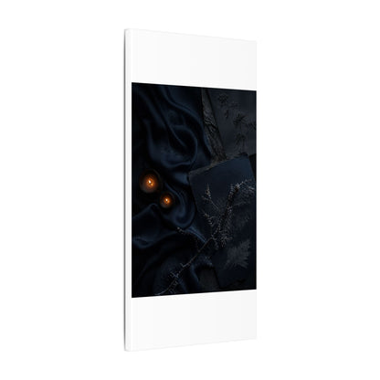 Candlelight Silk Drape Canvas Art - Dark Japandi Kanso