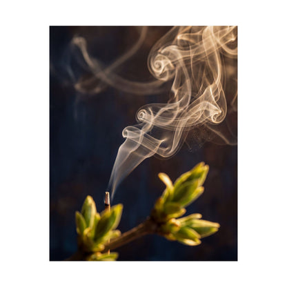Incense Smoke Wall Art Print | Spring Dark Japandi Dark Texture Art