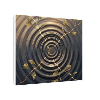 Kanso Water Ripple Canvas Art - Kintsugi Gold Vein