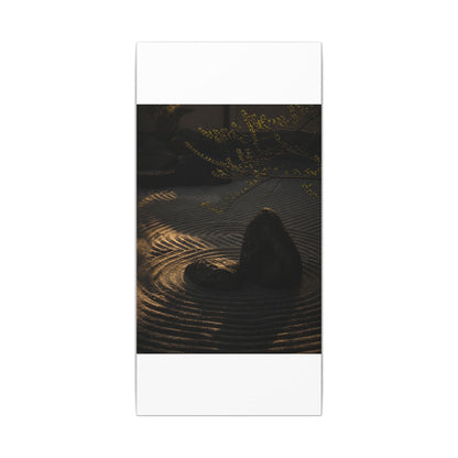 Ma Rock Garden Canvas Art - Dark Japandi Shadow Zen
