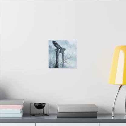 Torii Gate Canvas Art | Spring Zen Sumi E Art