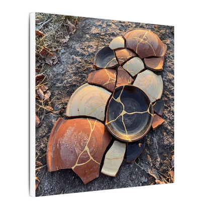 Winter Broken Pottery Gold Vein Canvas Art | Beautiful Decor